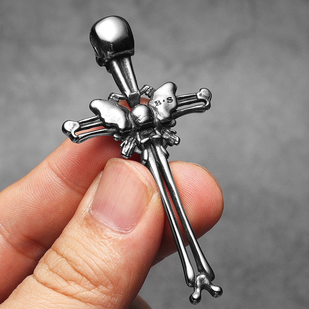Cross Skull | Mens Solid Stainless Steel Designer Cross Hip Hop Street Wear Pendant