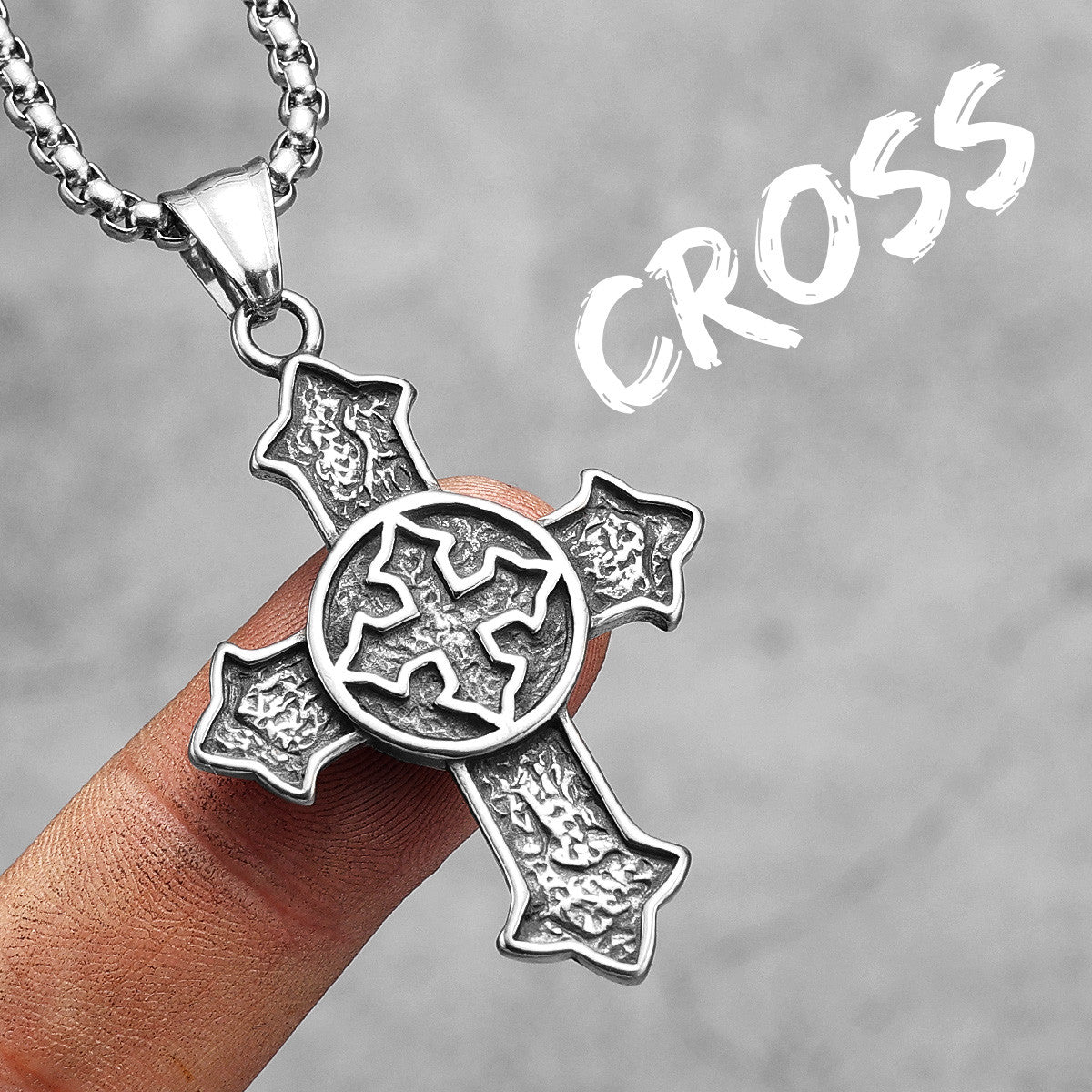 Circle Of Light | Solid Stainless Steel Christian Religion Hip Hop Cross Pendant