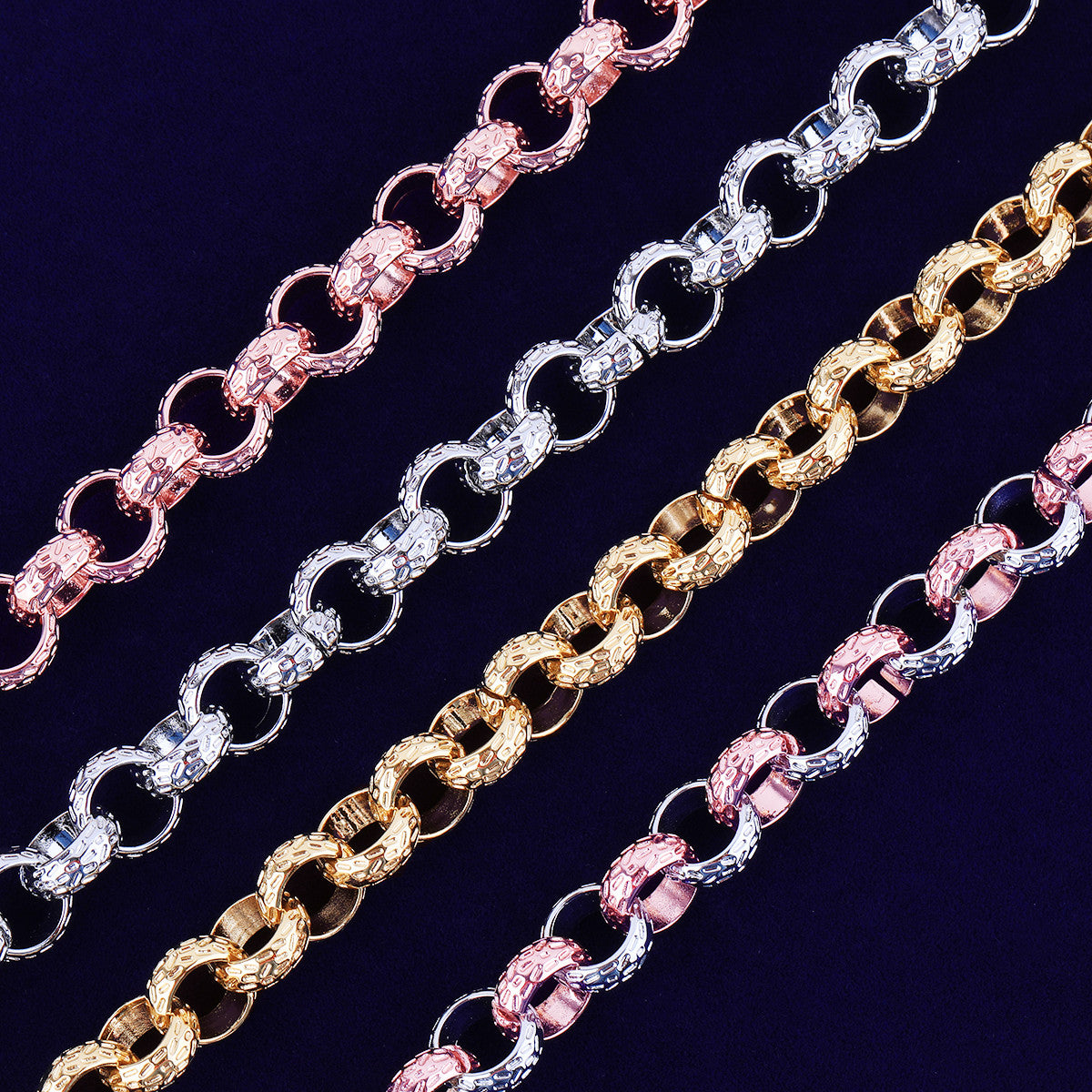 Albert Clasp Chain | Designer Diamond Cut 24k 925 Silver Rose Gold Hip Hop Chain