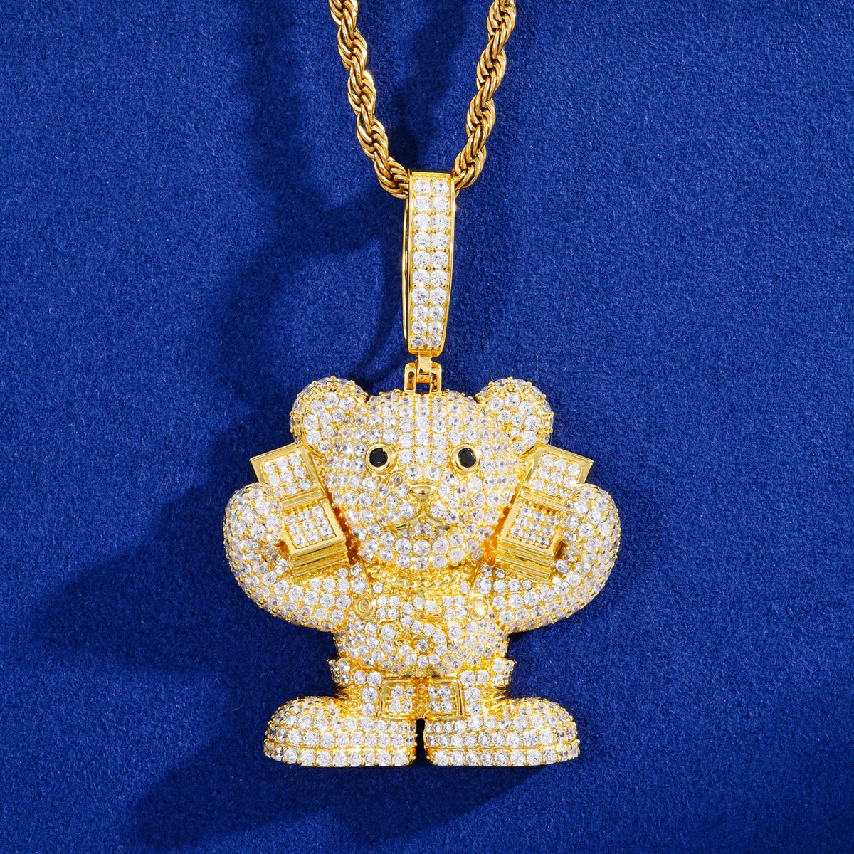 Racked Up | Boss Bear Solid 925 Sterling Silver Moissanite Diamond Hip Hop Pendant