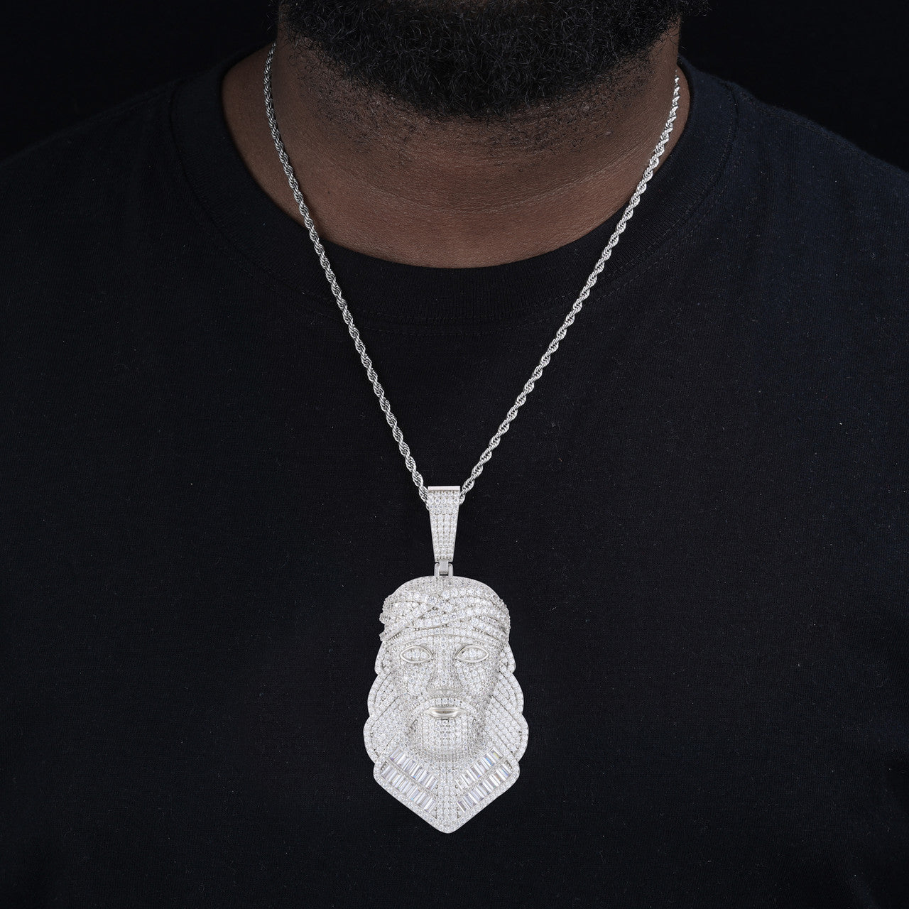 The Righteous One | Solid Sterling Silver Moissanite Diamond Hip Hop Jesus Piece Pendant