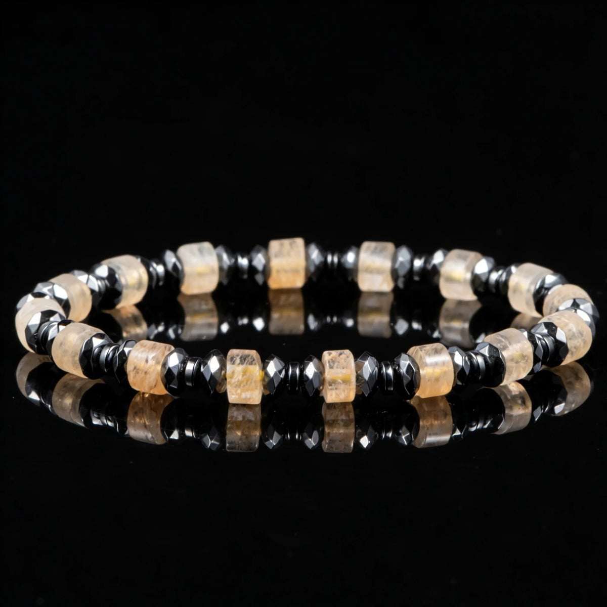 Nature's Ice | Natural Hematite Stone Elastic adjustable Luxury Hip Hop Bracelets,