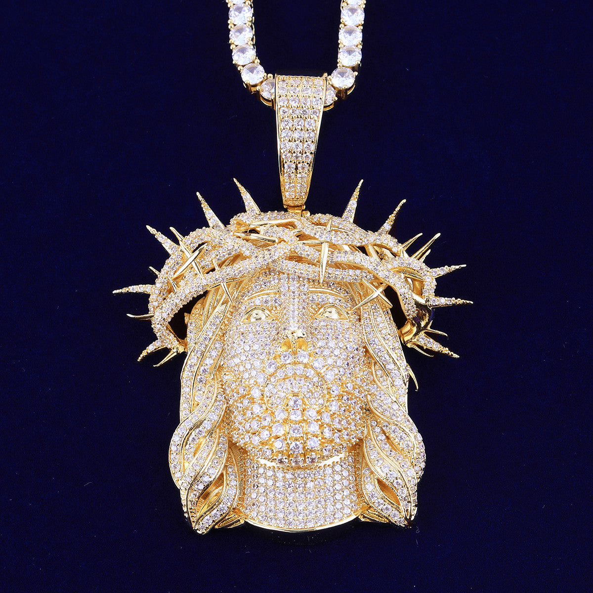 The Christ | VVS Diamond CZ Iced Blinged Out 24k 925 Silver Rose Gold Jesus Piece Hip Hop Pendant