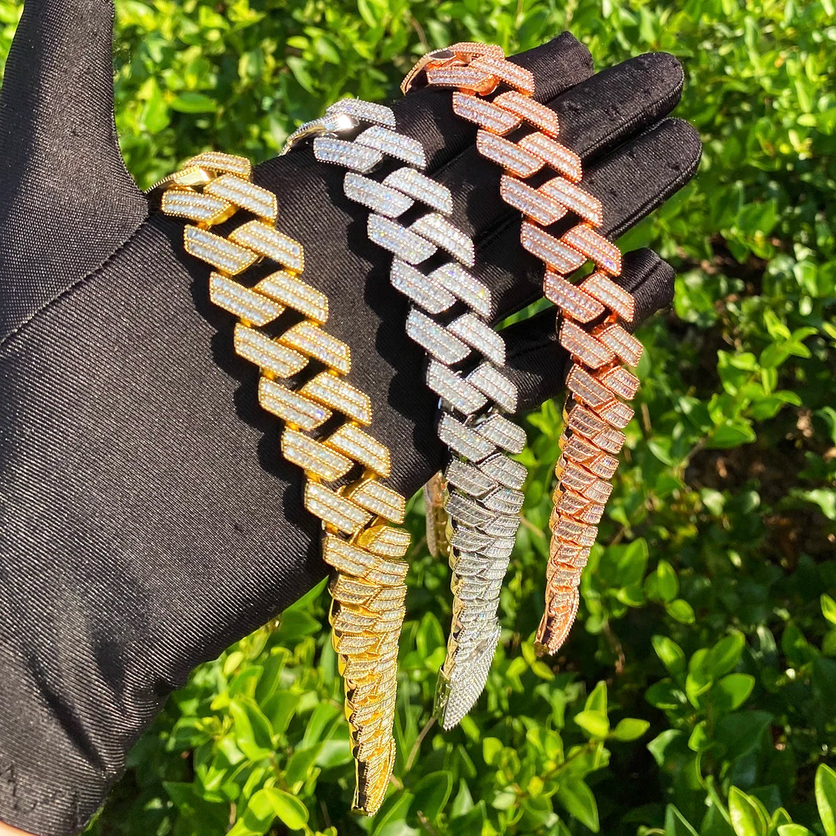 The 20MM Baguette |5AA+ VVS Diamond CZ 24k 925 Silver Hip Hop Bracelet