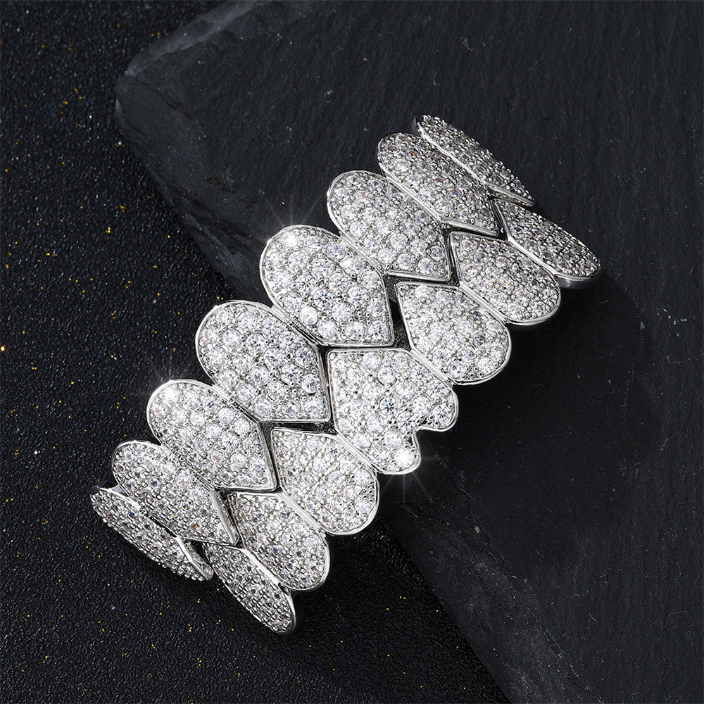 Hustla Tears | VVS Diamond CZ Hip Hop Full Teeth Cap Top Bottom Mouth Grillz Set