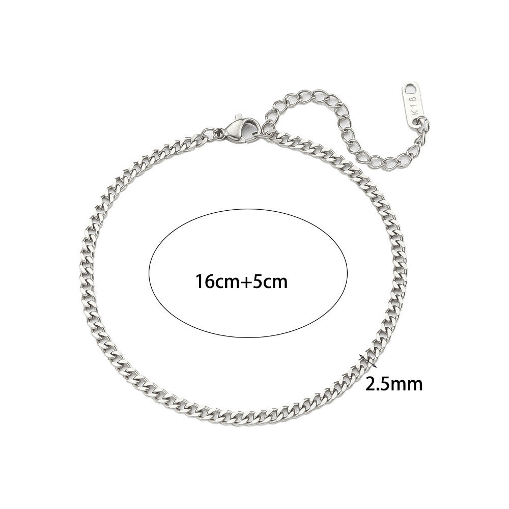 18k Gold Stainless Steel Cuban Rope Tennis Link No Fade Street Style Braclets