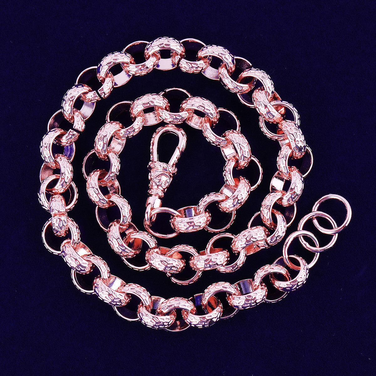 Albert Clasp Chain | Designer Diamond Cut 24k 925 Silver Rose Gold Hip Hop Chain