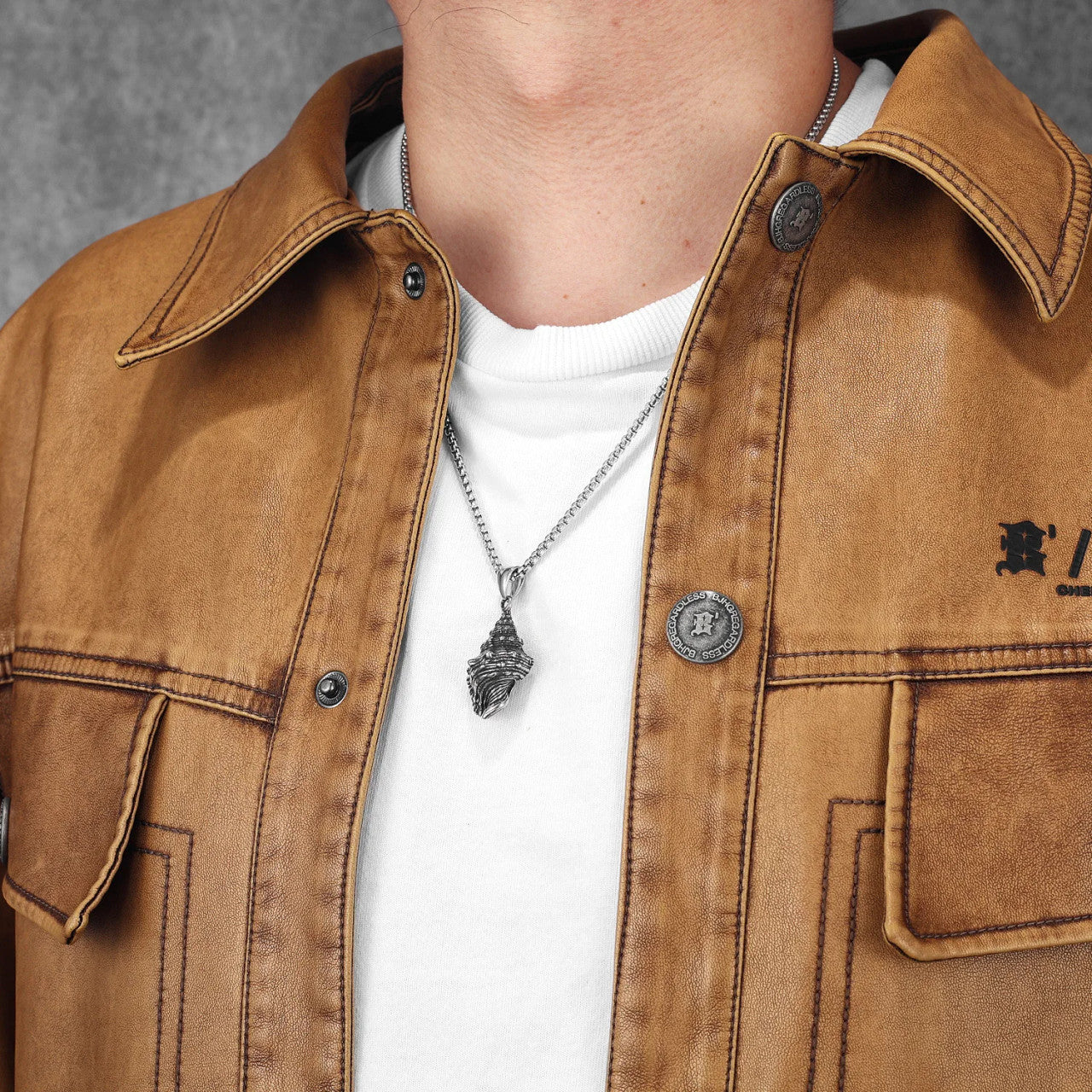 Sea Shell | Solid Stainless Steel Vintage Conch Self Expression Nature Pendant Necklace