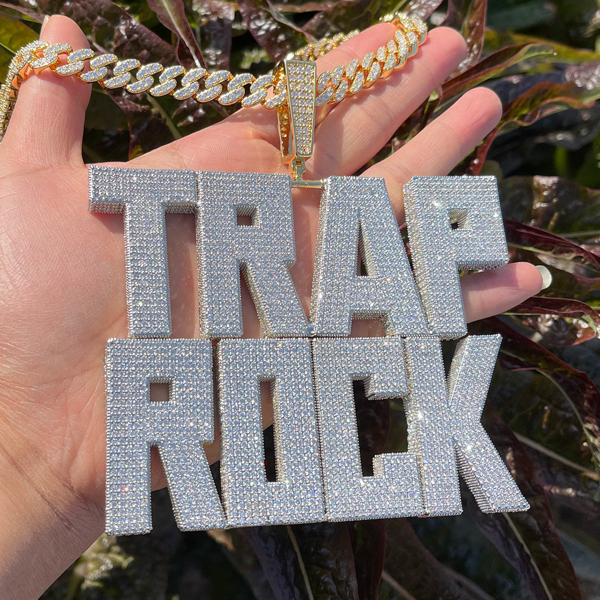 RetroCube  | Square Block 80's Retro letters Custom Name Plate Hip Hop Pendant