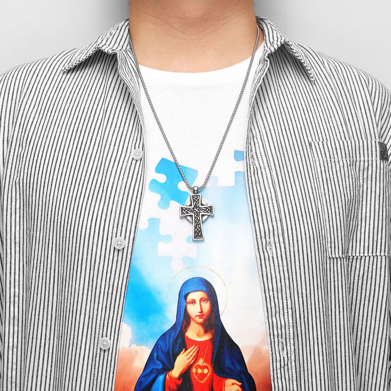 All Is One | 316L No Fade Stainless Steel Street Wear Spiritual Cross Chain Pendant
