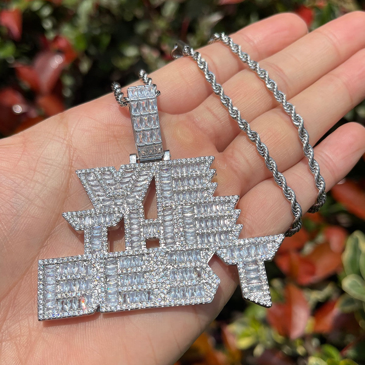 We The Best | All Baguette VVS Diamond CZ Flooded Ice Hip Hop Pendant