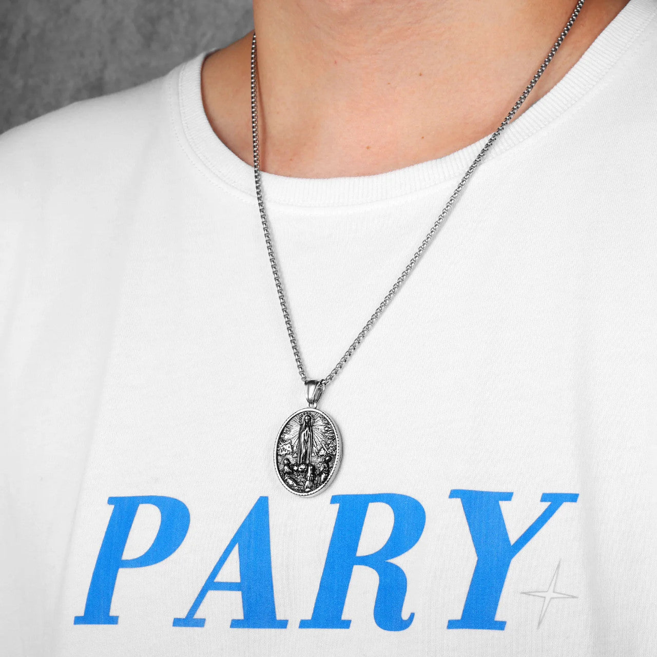 Virgin Mary | Solid Stainless Steel Christian Catholic Pendant Chain Necklaces