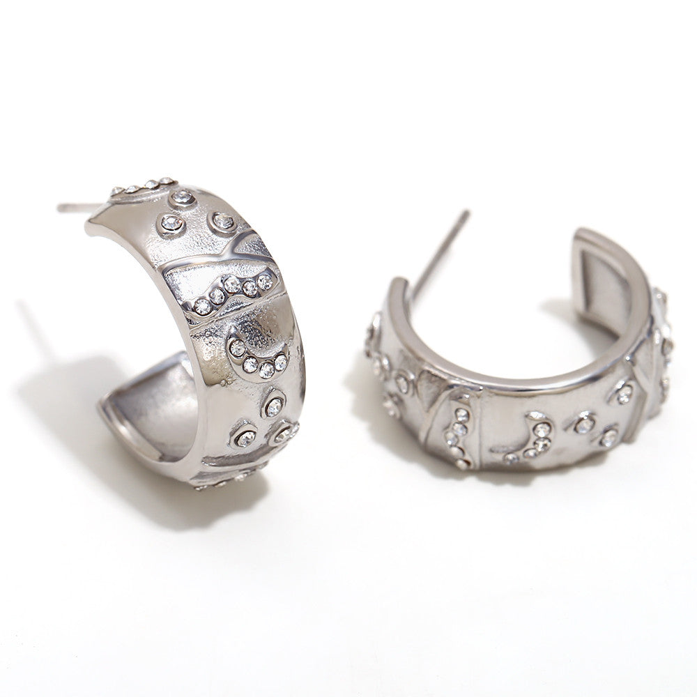 18k Gold Silver Stainless Steel Waterproof Lover World Tarot Cards Series Stud Earrings