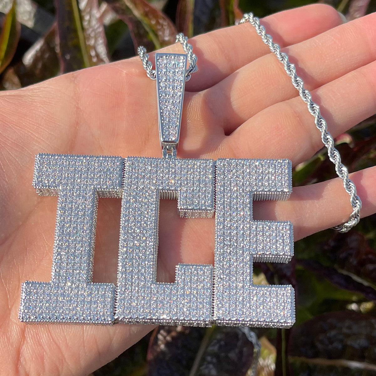 RetroCube  | Square Block 80's Retro letters Custom Name Plate Hip Hop Pendant