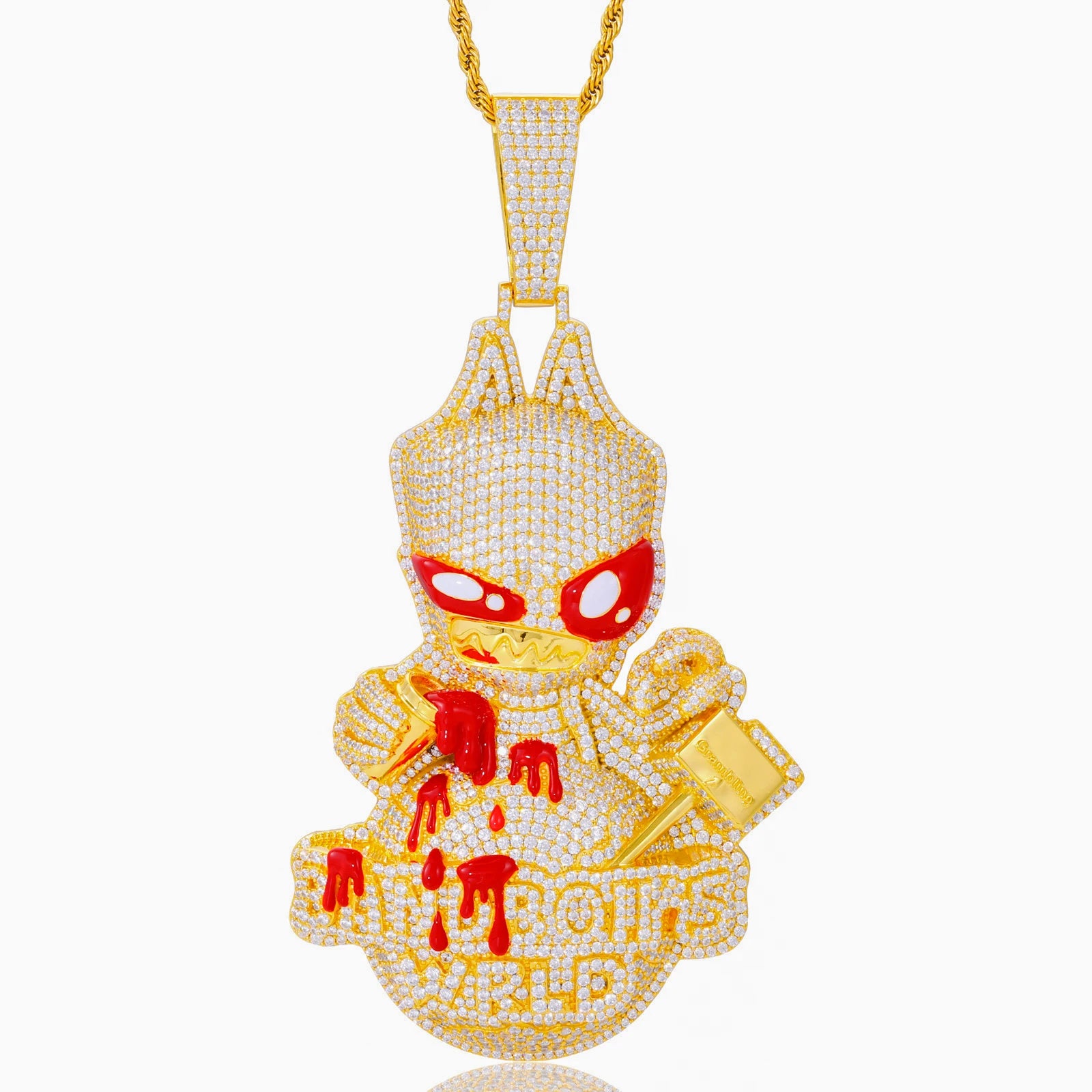Bandbois WRLD | Custom VVS Moissanite Hip Hop 925 Solid Silver Blood Drip Pendant