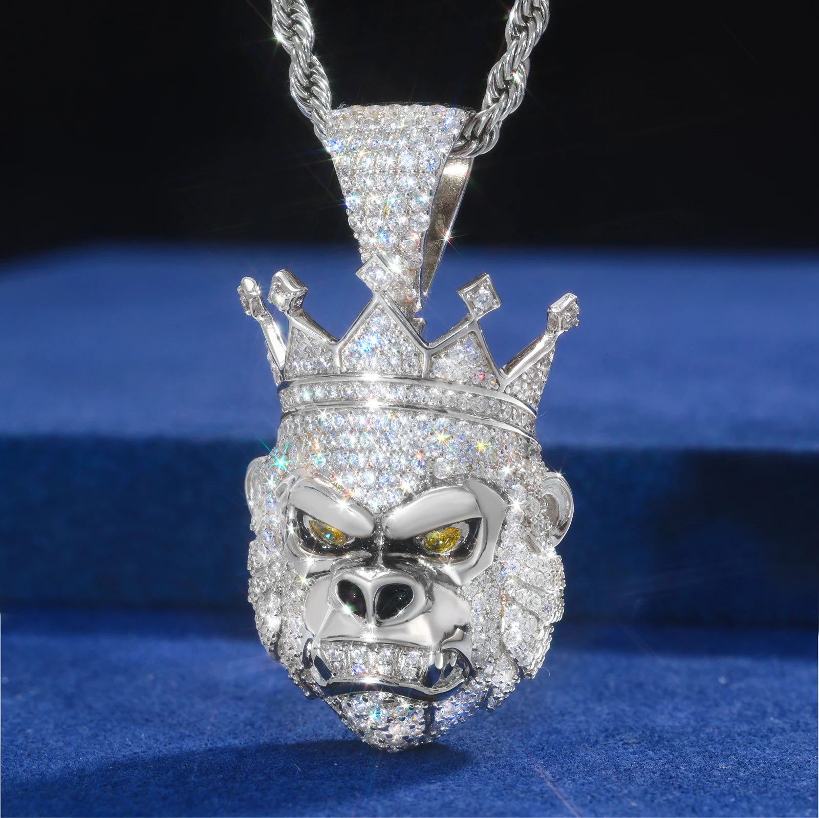 Real in The Field | King Kong Moissanite Diamond Solid Sterling Silver Hip hop Pendant