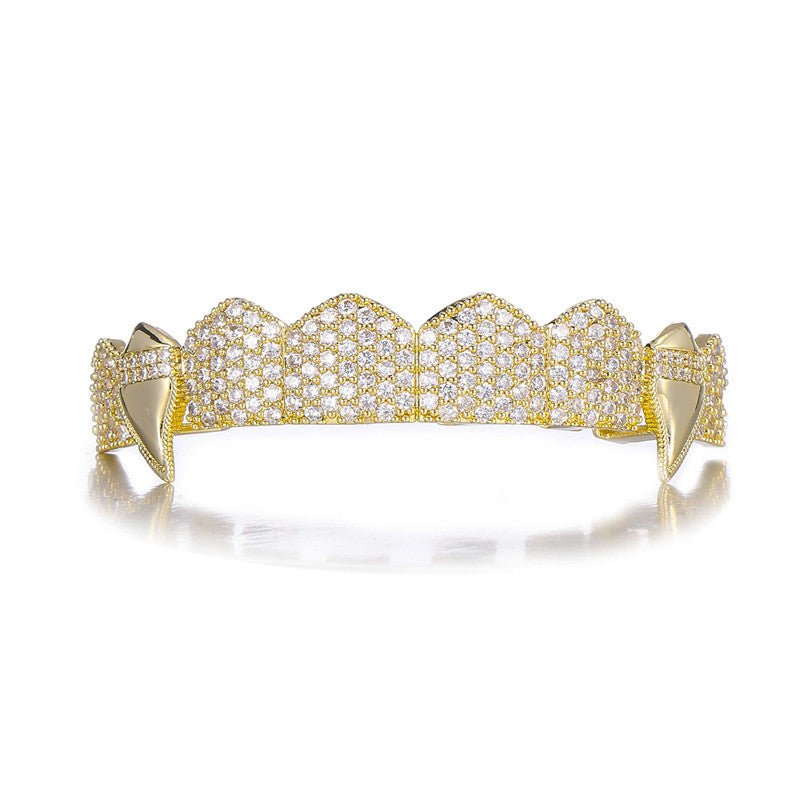 Vamp Life | 4 Prong Set Iced VVS Diamond CZ Blinged Out Hip Hop Fang Grillz Set