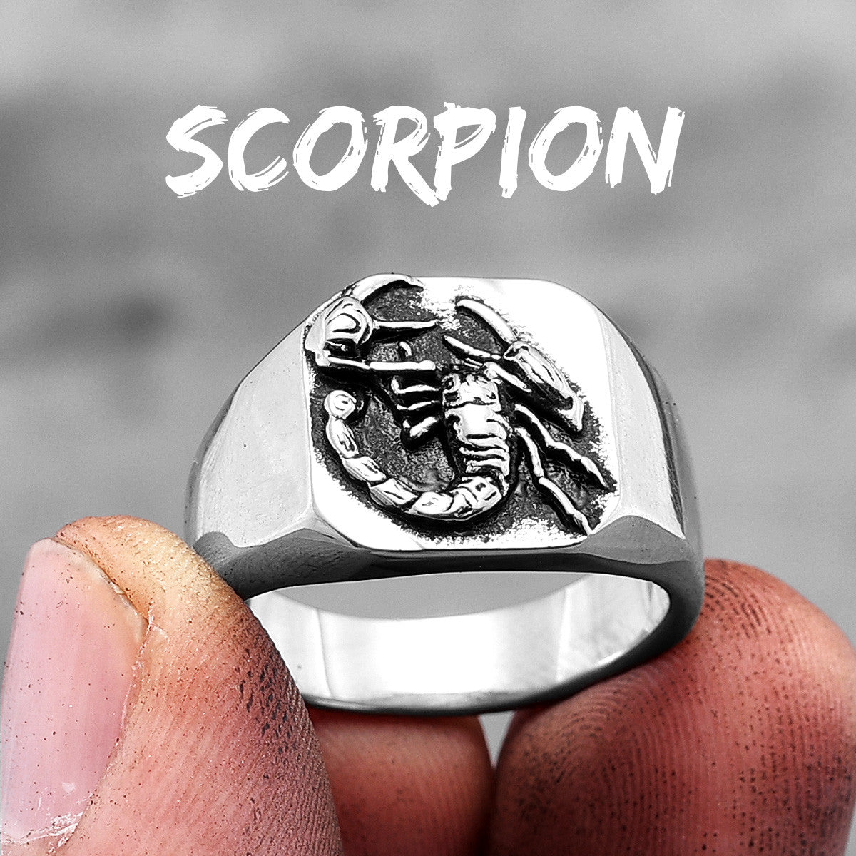 Mens Stainless Steel Street Wear Poisonous Scorpion Tail Hip Hop Rings