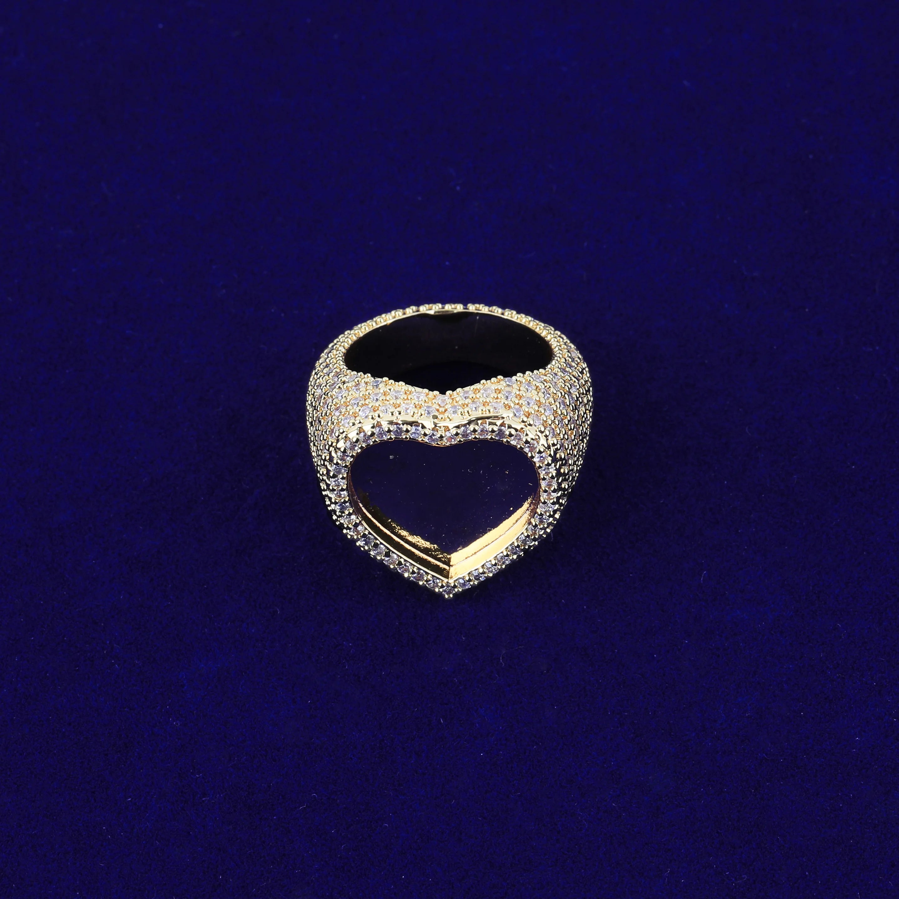 Heart Beat | 925 Silver 24k Rose Gold Heart Shaped Photo Picture Custom Rings