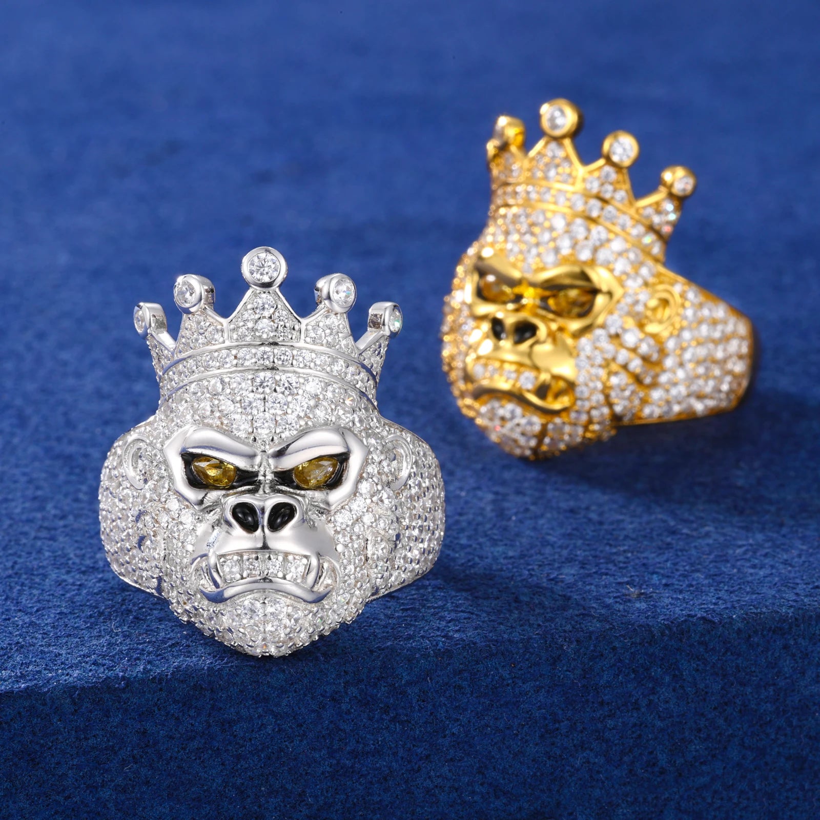 Real in The Field | King Kong Moissanite Diamond Solid Sterling Silver Hip Hop Rings