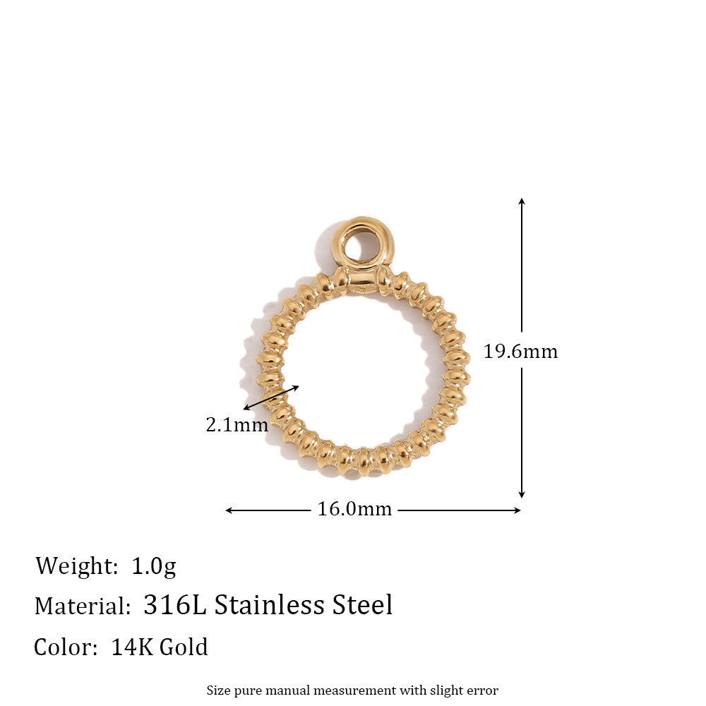 Ladies DIY 18k Gold Over No Fade Solid Stainless Steel Perforate 3D Buckle Pendants