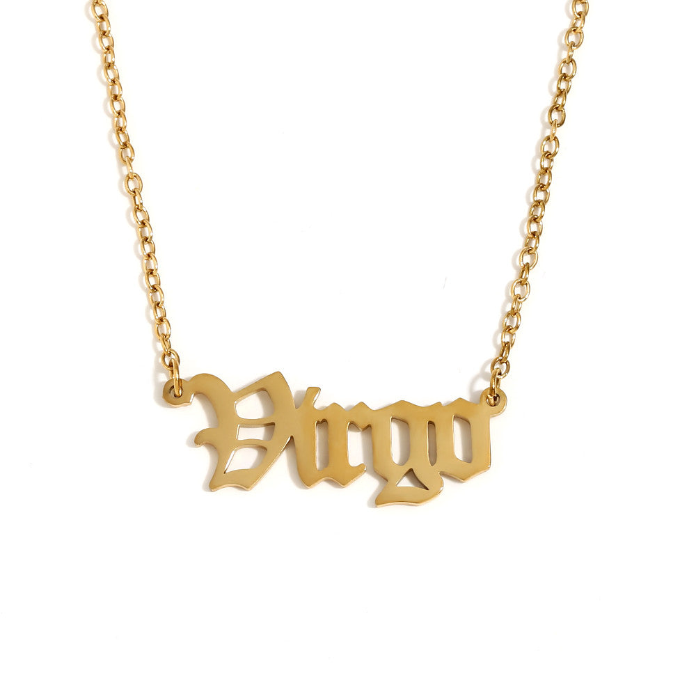 Silver 18k Gold Waterproof Tarnish Free 12 Star Zodiac Sign Pendant Necklaces