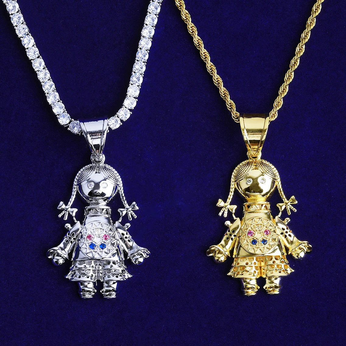 Rag Doll | VVS Diamond CZ Steam Punk Rag Doll Street Wear Bling Pendant
