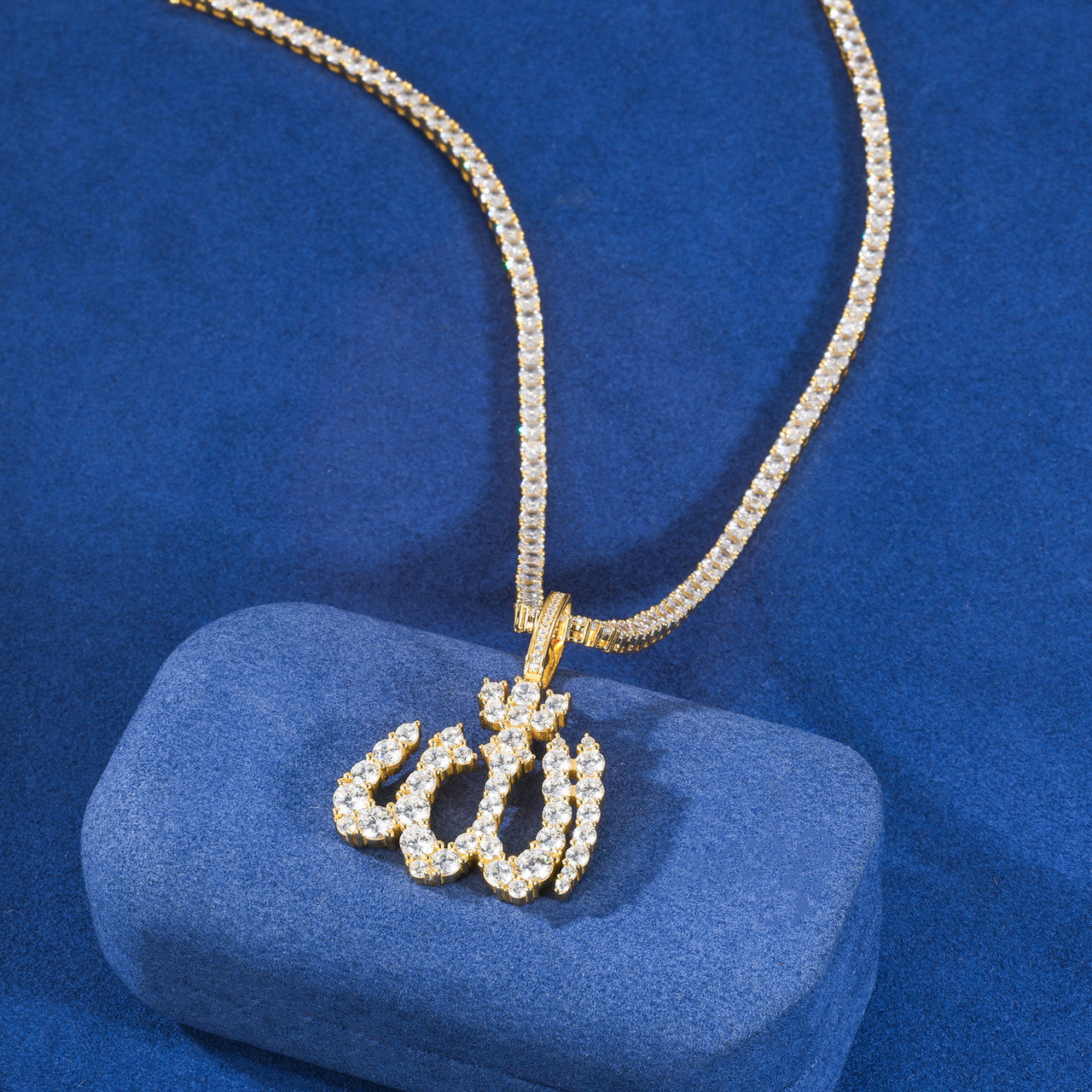 Allah The Almighty | Solid Silver Genuine Mossanite Diamond Spiritual Hip Hop Pendant
