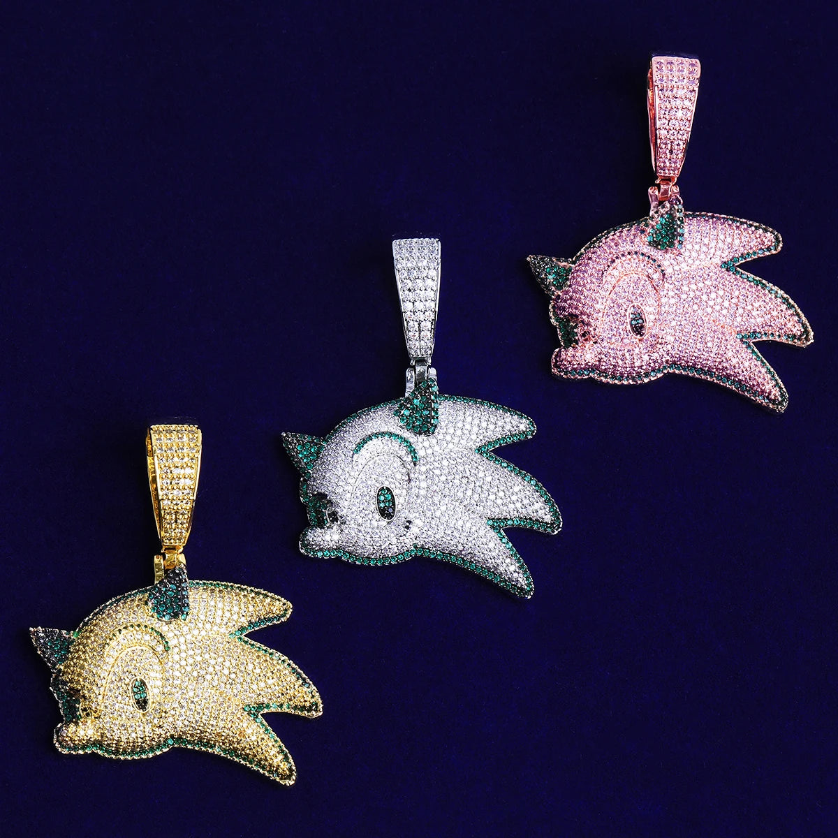 The Hedgehog | VVS Diamond CZ Sonic Prong Set Iced Blinged Out Pendant