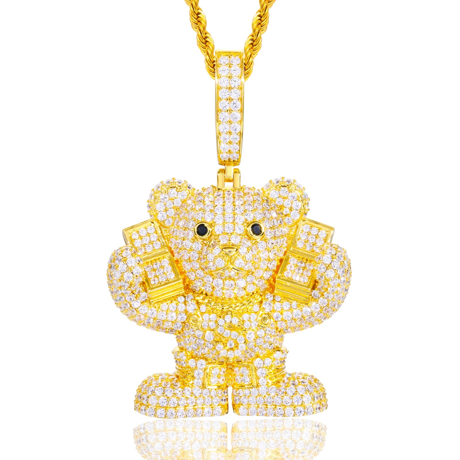 Racked Up | Boss Bear Solid 925 Sterling Silver Moissanite Diamond Hip Hop Pendant