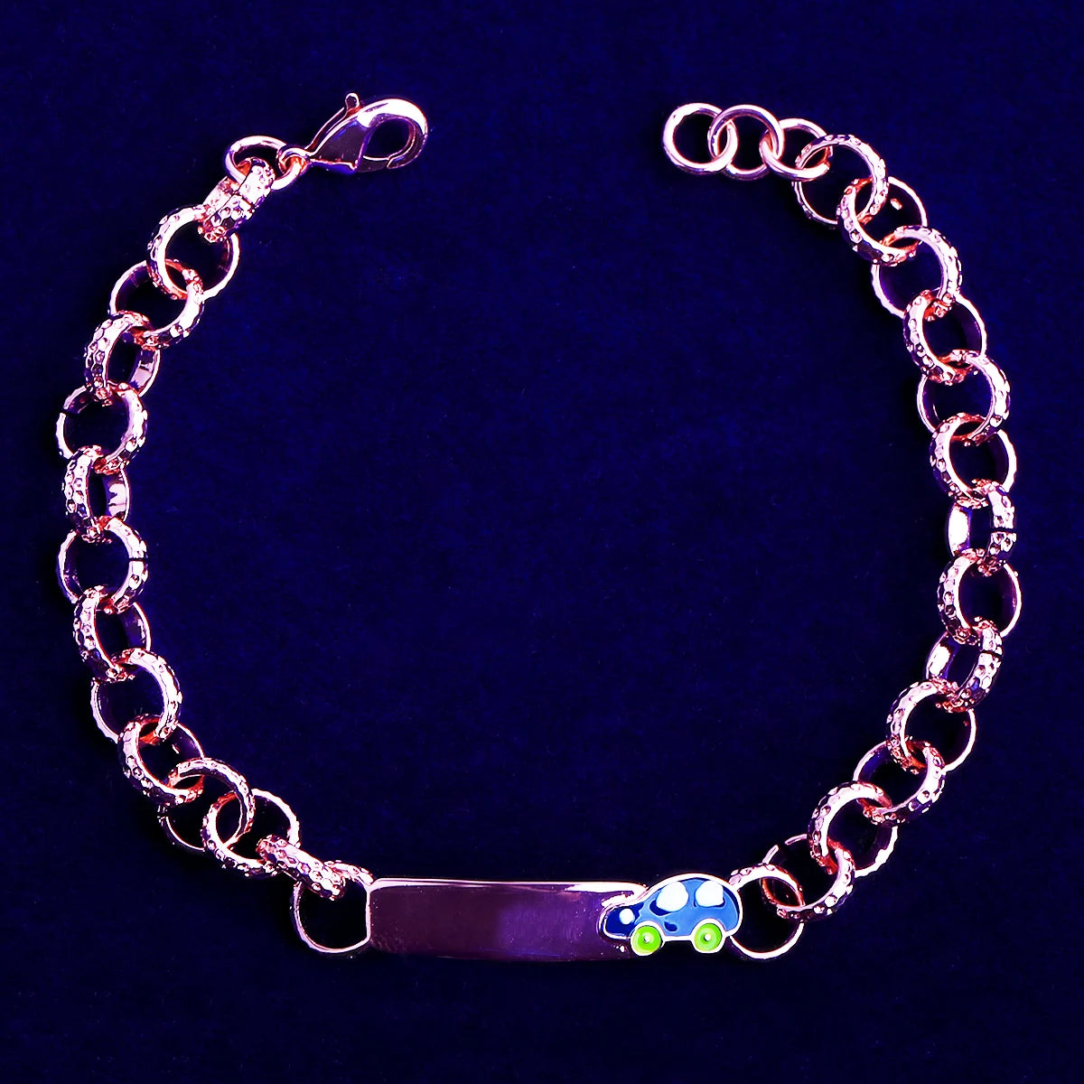 My Wheels | Rolo Link ID Tag Hip Hop little Mini Buggy Car Lobster Clap Bracelet