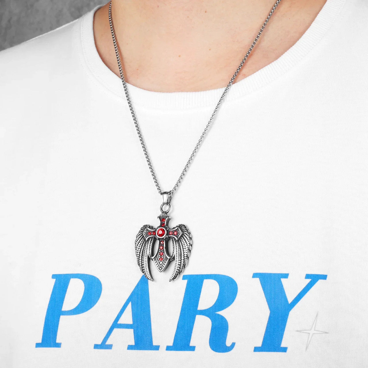 Angel Wing Cross | 316L No Fade Stainless Steel Amulet Style Hip Hop Pendant