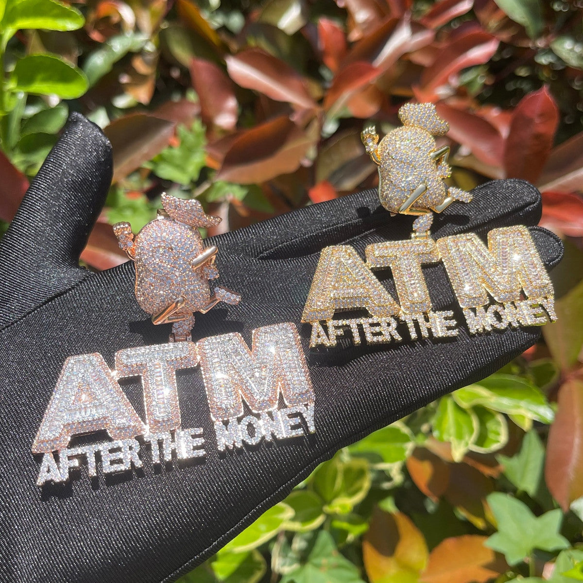 ATM | After The Money 24k Silver Rose Flooded Ice Hip Hop Chain Pendant