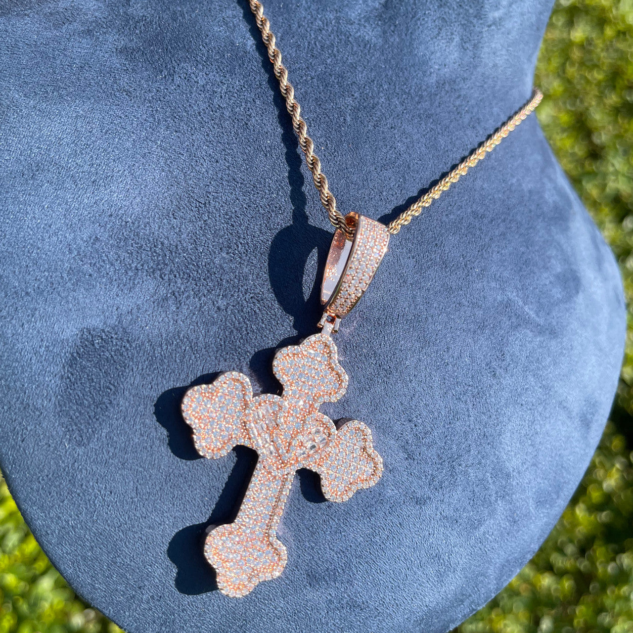 Healing Heart Cross | VVS Diamond CZ Baguette Iced Blinged Out Pedant