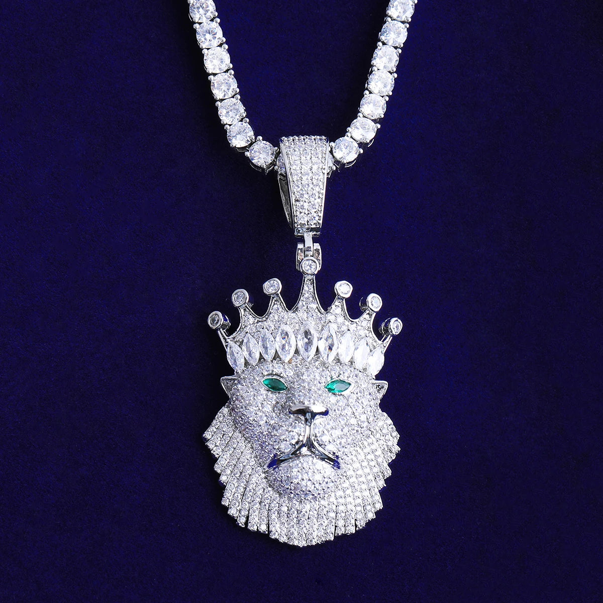 The Domain | VVS Diamond CZ 5AA+ Lion Kings Crown Hip Hop Pendant Chain