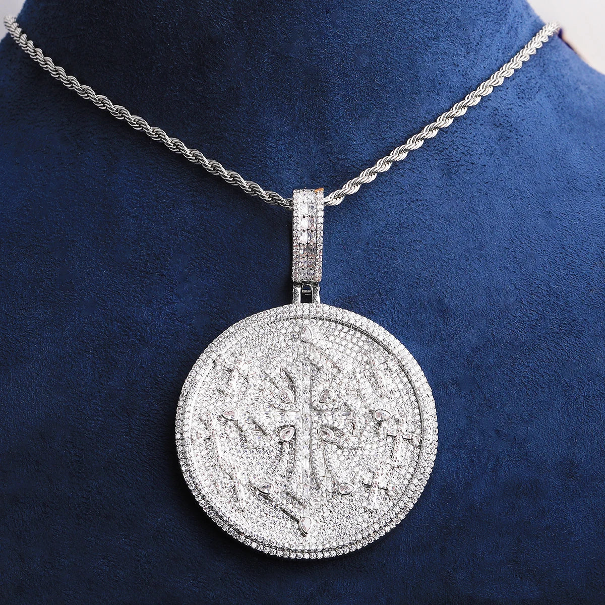 Sins Washed Away | VVS Diamond CZ Iced Blinged Out Cross Circle Luxury Pendant
