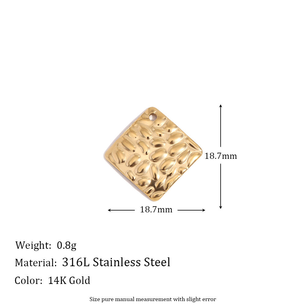 Ladies DIY 18k Gold Over No Fade Solid Stainless Steel Perforate 3D Buckle Pendants