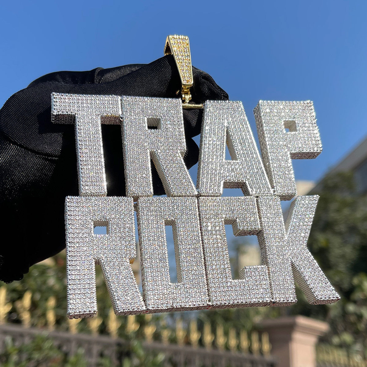 RetroCube  | Square Block 80's Retro letters Custom Name Plate Hip Hop Pendant