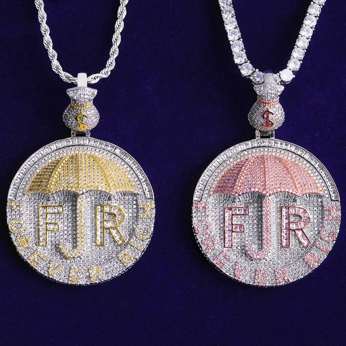 Forever Rich | 5AA+ Fully Jced Blinged Out Umbrella Hip Hop Pendant Chain