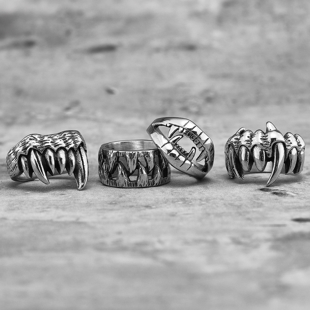 Beast Mode | 316L No Fade Stainless Steel Demon Monster Teeth Unique Hip Hop Rings