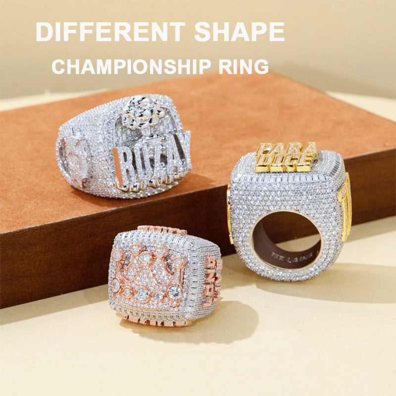 Hood Champ | Mens 925 Sterling Silver Moissanite Diamond Custom Made Championship Rings