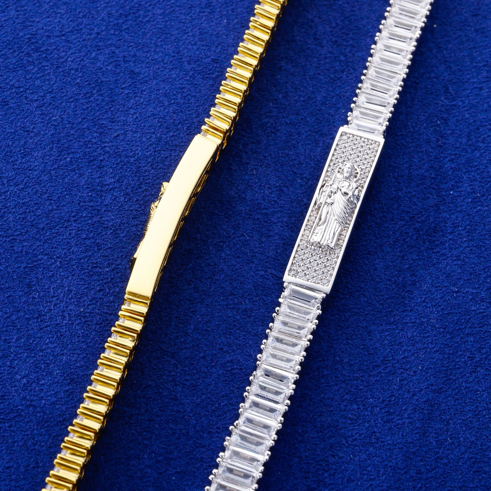 San Judas II | Luxury 925 Silver VVS Diamond Moissanite Baguette Tennis Bracelet