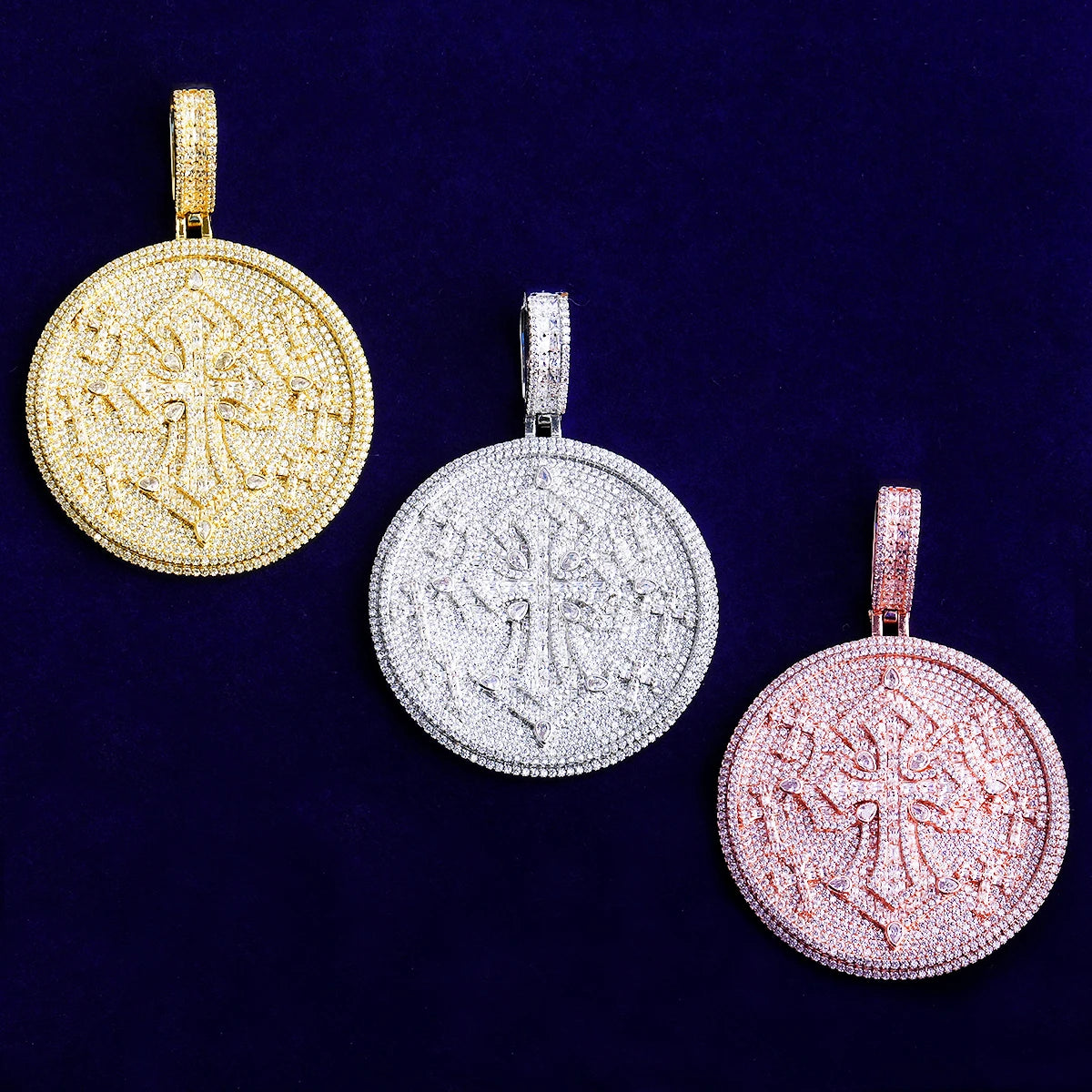 Sins Washed Away | VVS Diamond CZ Iced Blinged Out Cross Circle Luxury Pendant