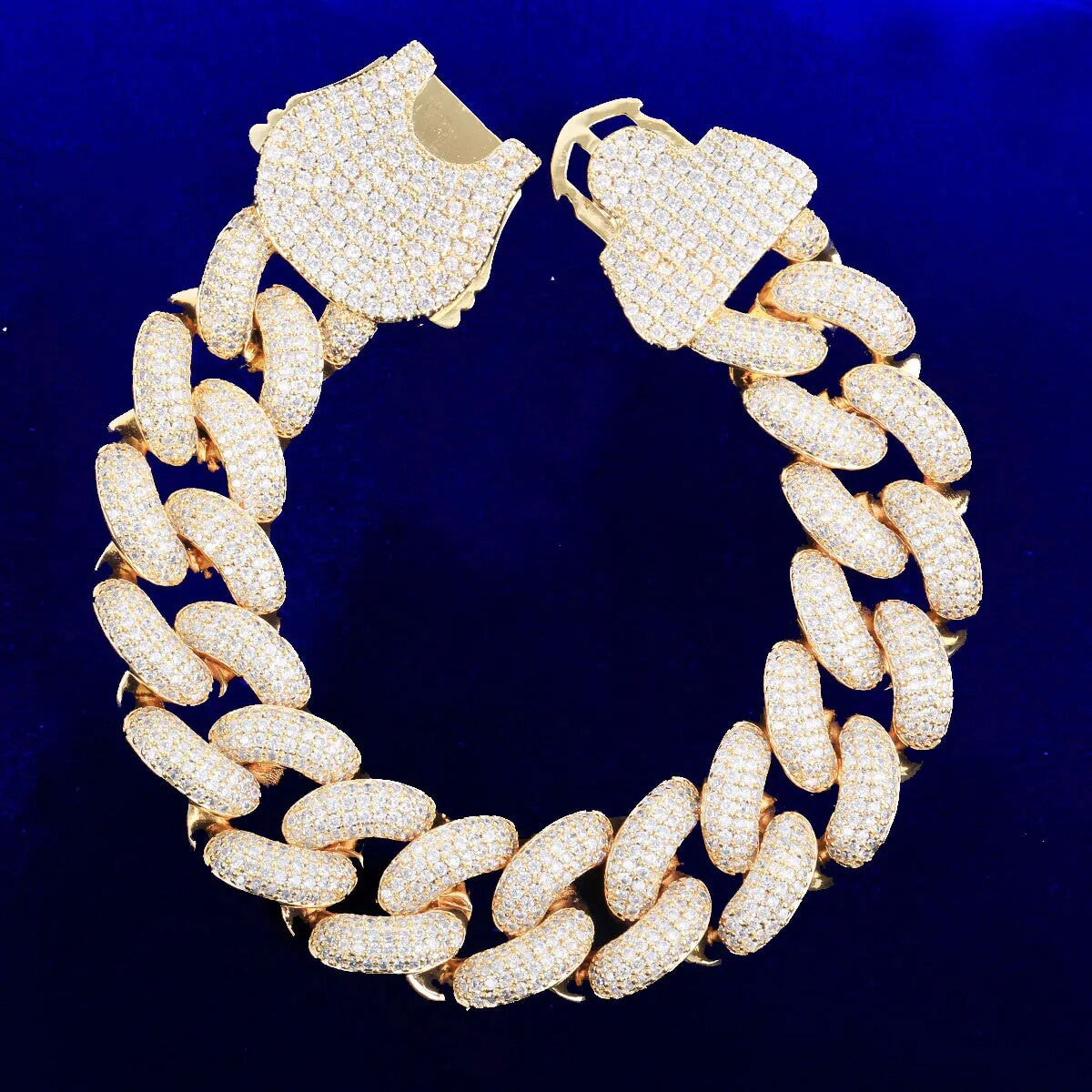 Mens 20mm Designer Miami Cuban Link Pad Lock Style Hip Hop