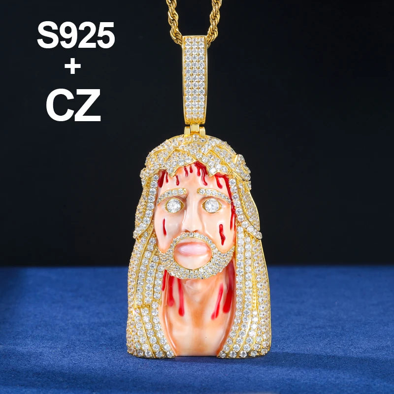 The Redeemer | Lifelike Moissanite Diamond Jesus Piece 925 Sterling Silver Iced Pendant