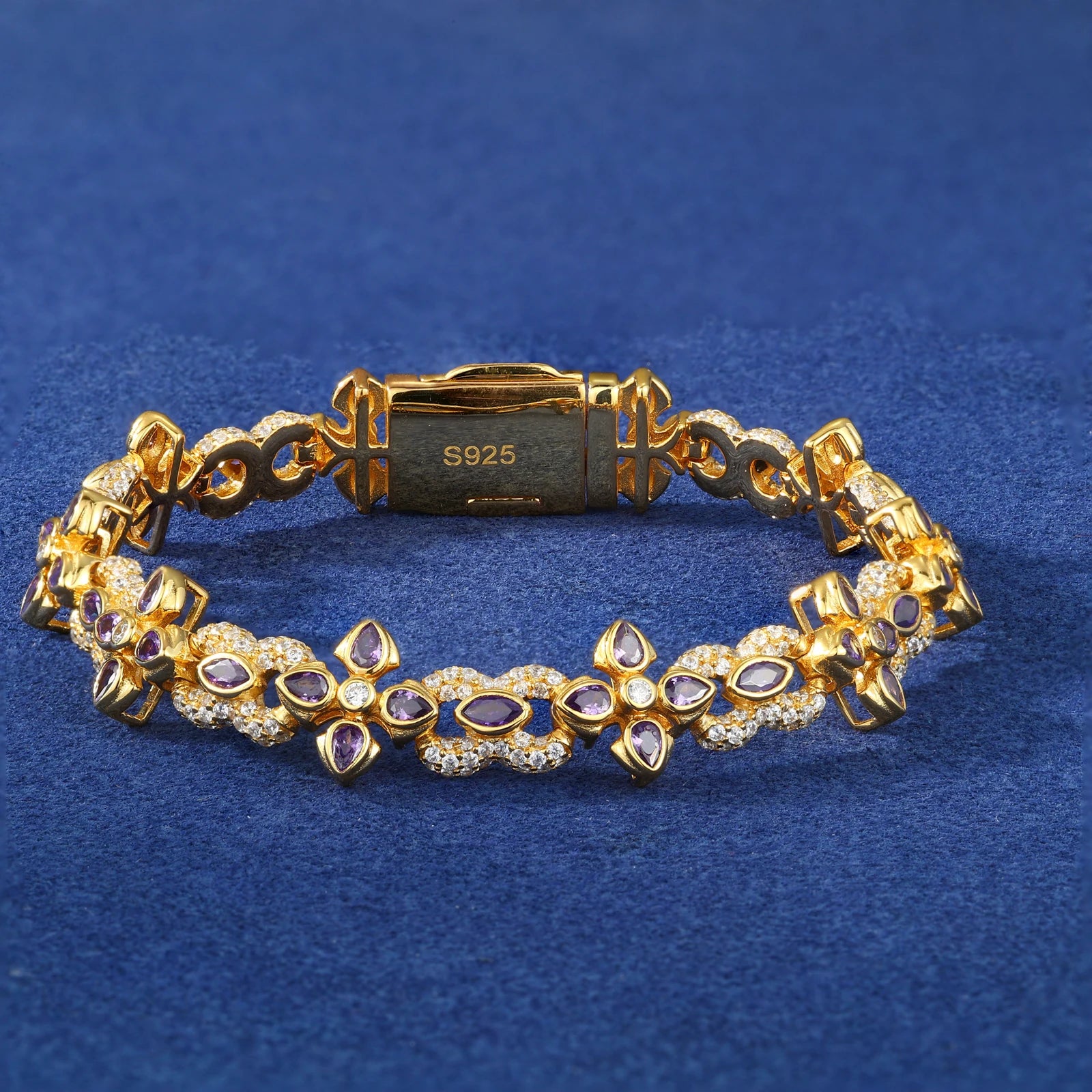 Infinity Cross | Moissanite Diamond 925 Sterling Silver Infinity Cross Iced Bliged Out Bracelet