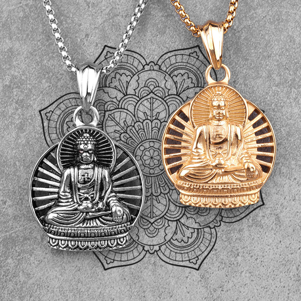 The Buddha | 14k Gold Over Solid Stainless Steel Buddhism Spiritual Pendant