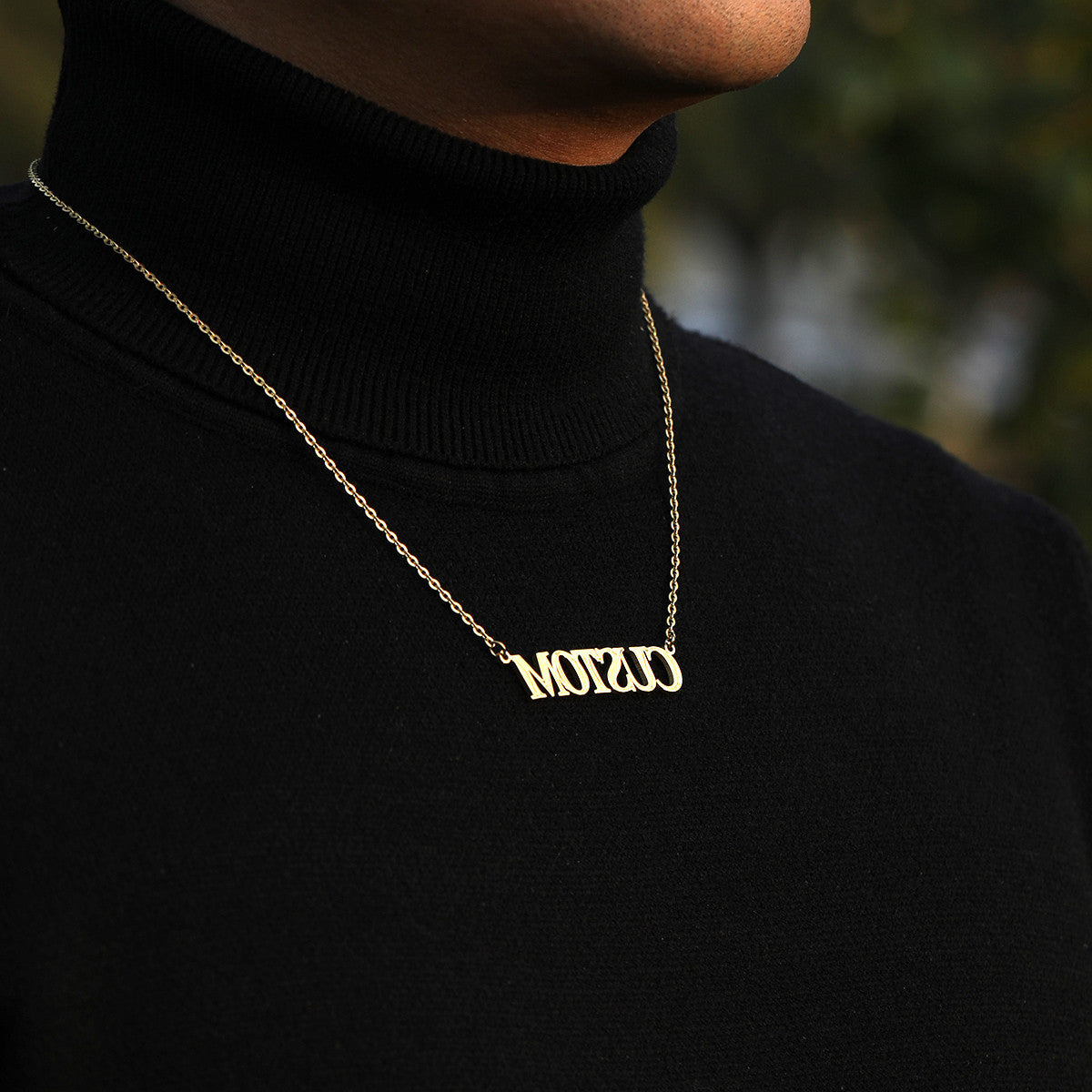 24k Gold Silver Over Solid Stainless Steel Custom Name Plate Designer Pendant