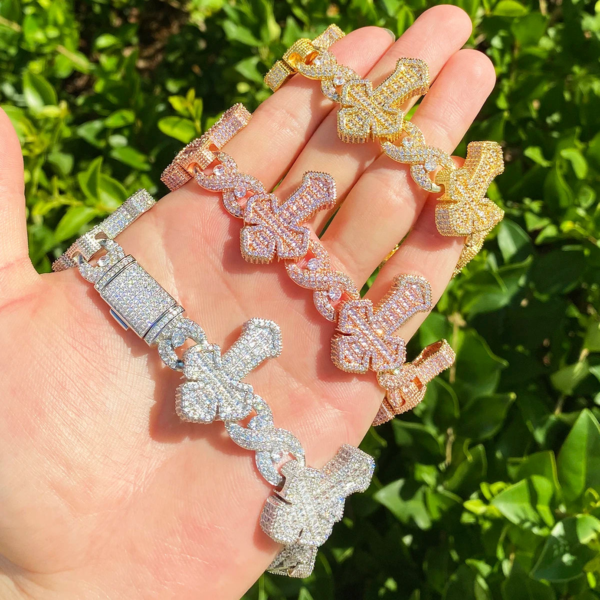 Infinity Passion Chain | VVS Diamond CZ 5AA+ Baguette Stone Cross Chain Bracelet