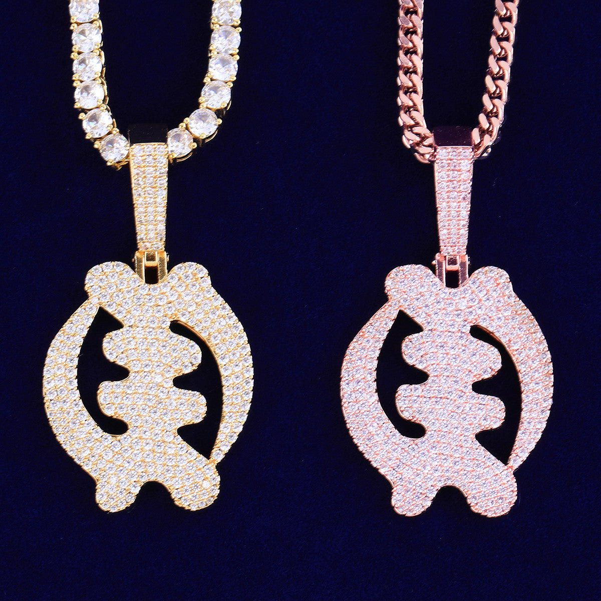 Ancient Ice | Nigerian Iced Blinged Out Fish Bone Diagram VVS Diamond CZ Hip Hop Pendant 